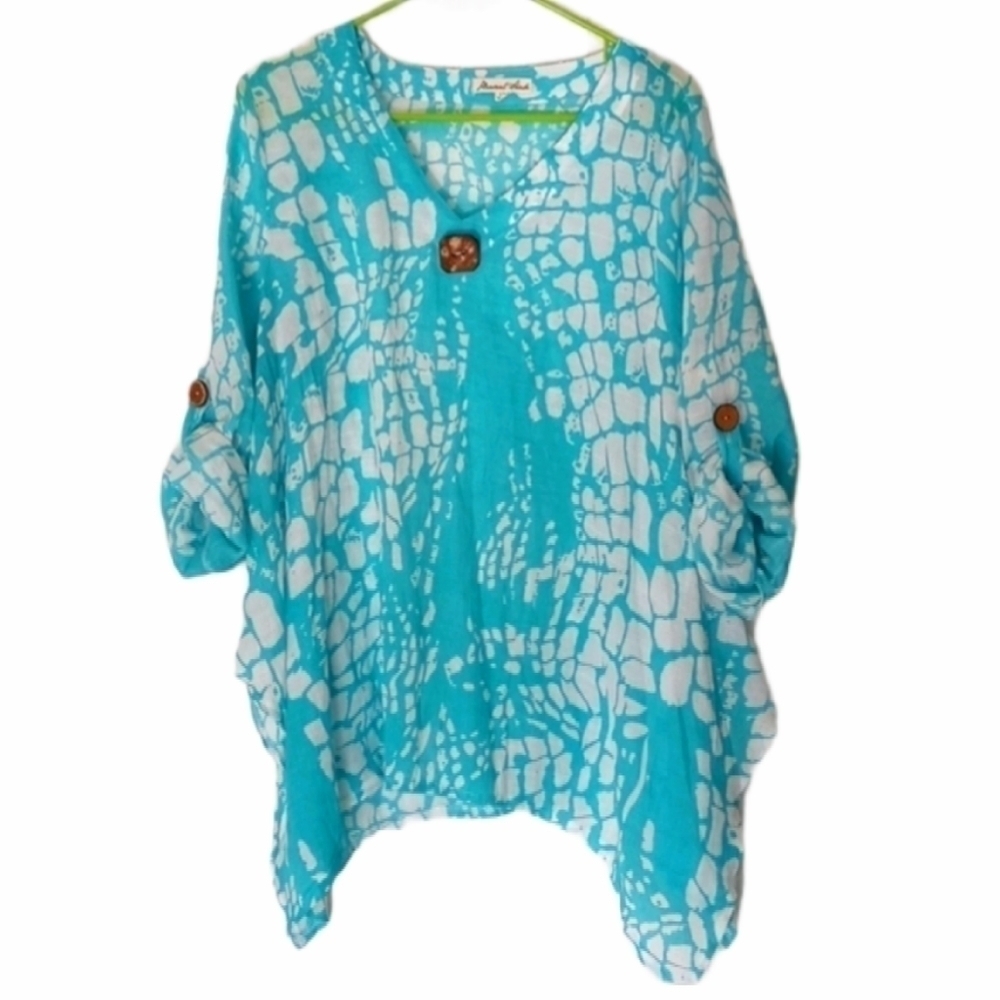 Beach top! Pleasant shade blouse large sheer